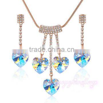 Wholesale women fashion 18k gold plated jewelry set