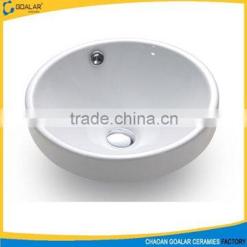 New bathroom counter round semi recessed ceramic basin