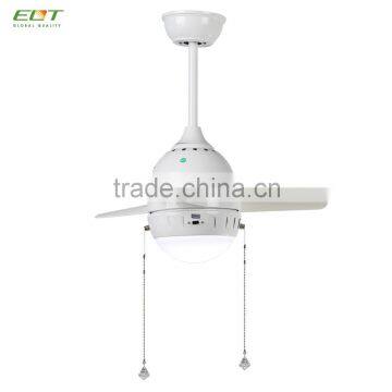 Glass Lampshade Wall Control Ceiling Fan