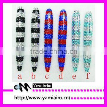 crystal stripe rhinestone pen