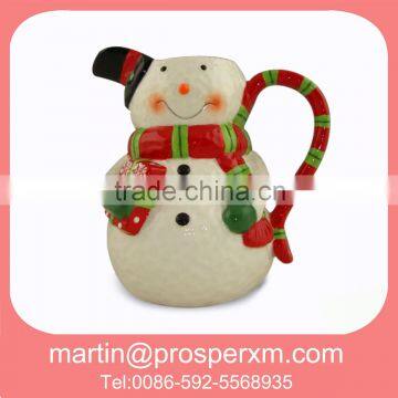 Christmas ceramic snowman pitcher