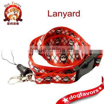 Black/Red skull print pattern lanyard plus cellphone&keychain holder