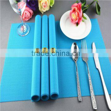 Manufacturer directly 75g PVC woven placemat blue pure color 1*2 series 45*30cm alibaba express