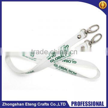 Fashion custom printing neck lanyard with two metal hooks