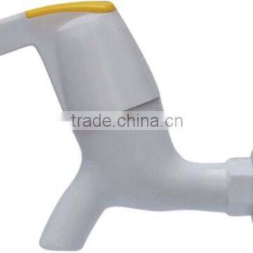 White color yellow logo pvc bibcock