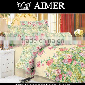 elegant flower pigment printing colorful bedding set