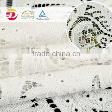 wholesale cheap white nylon cotton fall plate guipure indian lace embroidery fabric for bridal dress