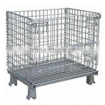 Foldable steel pallet basket container/grocery shelves containers