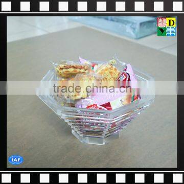 Hot sale clear square acrylic serving decorative gift trays for wedding candy/fruits in home/hotel