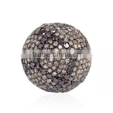 925 Sterling Silver Bead Ball Findings, Diamond Pave Findings, Spacer Diamond Bead, Vintage Jewelry Findings Manufacturer