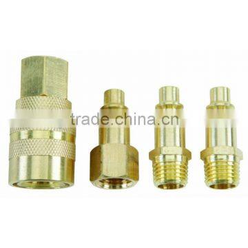 4 Piece Solid Brass Industrial Quick Coupler Set