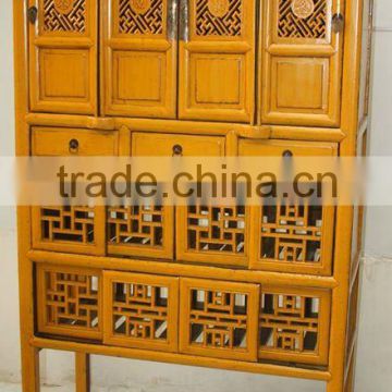 chinese antique yellow big cabinet