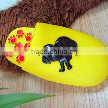 global pet products-Everfriend 15cm yellow vinyl dog slipper chewing toy