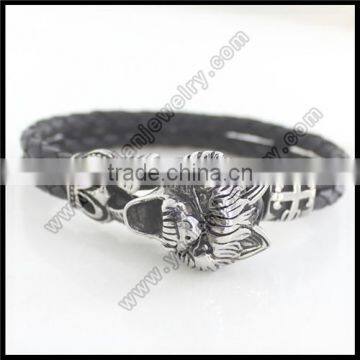 Men North Skull Bio Magnetic Leather Bracelet                        
                                                Quality Choice