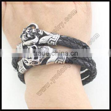 Leather Wolf Bracelet Leather Jewellery photo-2
