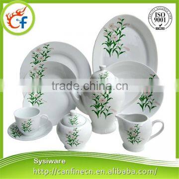 Hot sale wholesale beautiful flower design porcelain dinnerware