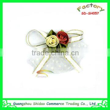 Mini rose ribbon bow lace flower