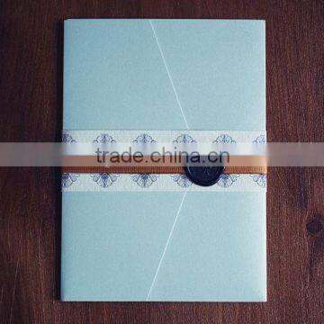 modern letterpress cards handmade pocket folder with wax wedding invitations