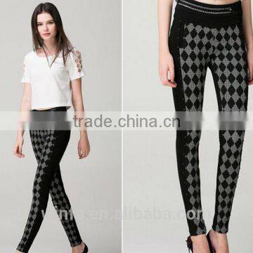 custom plus size fashionable ladies elastic nylon pants