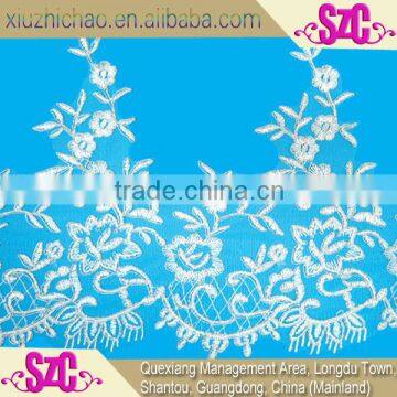 manufacturer design embroidery polyester ivory guipure lace fabric