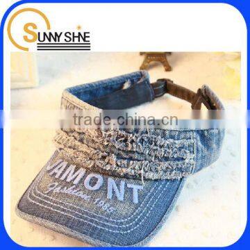 custom denim sun visor cap