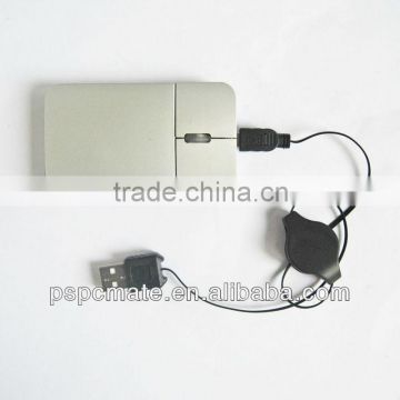 slim mouse with retractable cord/promotional mouse