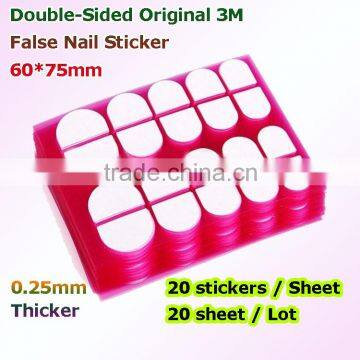 2015 New Popular 0.25mm Thicker Double-Sided Original 3M Gel sticky Safe Paste Tape False Nail Sticker for False Nail Tips