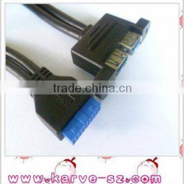 supply and factory USB AF*2 TO 20P Housing 3.0 cable with screw