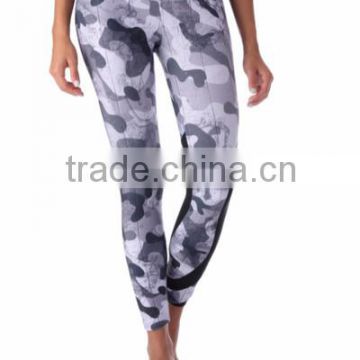 Woman Fitted Full Sublimated Leggings / Tights Full Length with Black Camo Custom design