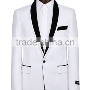 2016 Fashion Bespoke Slim Fit Men White Wedding Suit