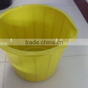 3 gallon yellow plastic bucket with spout