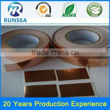 good quality copper tape price double sided copper tape sigle or double side die cutting copper adhesive tape