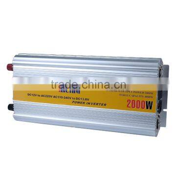 china supplier 2000W power Inverter with charger,dc12v ac 220v for air conditioner