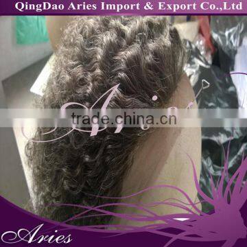 natural looking grey human hair full lace wig for old women