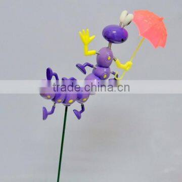 4 Inch Caterpillar With Umberlla Garden Decoration Plastic, Garden Sticks photo-4