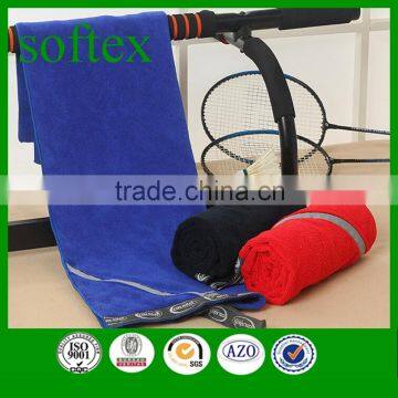 wholesale high quality super absorbent OEM gym towel cotton with zip pocket