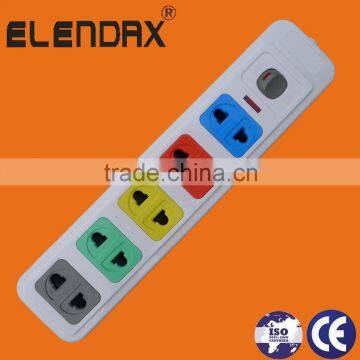 Universal 2 pin 5 way outlet extension socket (E1005S)