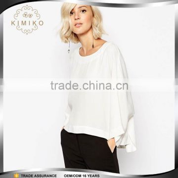 OEM Service Supply Latest Fashion White Women Blouse