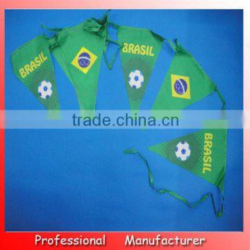 triangle flag in string line,national flag,wholesales Brazil pennant