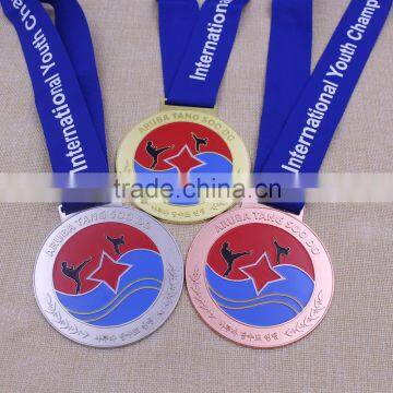 Promotion gold silver bronze taekwondo medal / award medals custom