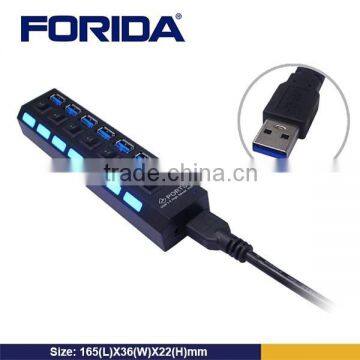 Customized Logo 7 Port USB 3.0 front panel Hub, Micro USB Hub for Business Gift