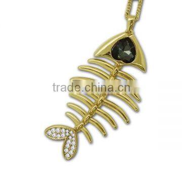 KEYDA Gold jewellery Christmas Day gift lucky fish necklace