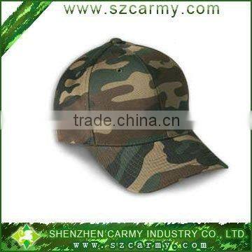 6 panel camouflage round army cap with peak