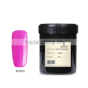 Oulac 2015 factory price private label, 1kg soak off uv gel polish, superior quality gel nail polish