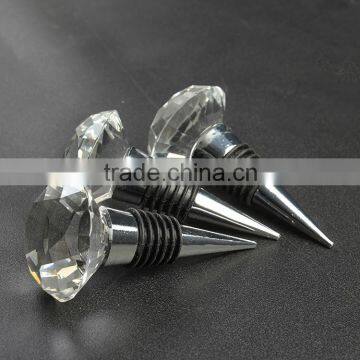 2016 Newest Crystal Bottle Stopper/ Diamond Shape Crystal Glass Bottle Stopper for Wedding favors and Party decorations