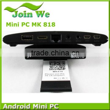 Factory supply mk818 android 4.2 tv box with 5.0MP camera and MIC