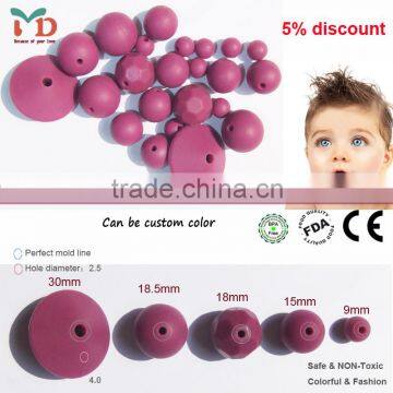 silicone rubber teething beads/silicone teething toy/wholesale silicone beads