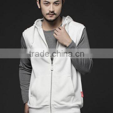 latest design mens cotton sleeveless hoodie dress