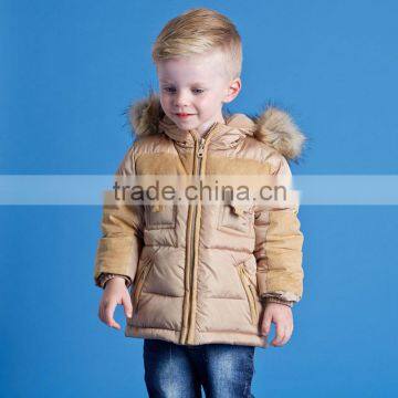 DB2945 dave bella 2015 winter infant coat baby boy padded jacket boys outwear boys grid coat boys fashion jacket