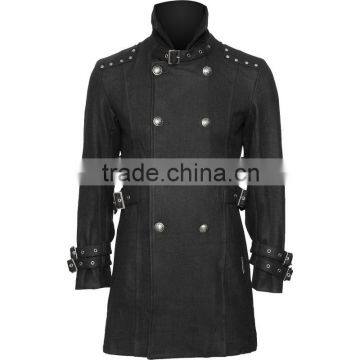 Black car coat with stand collar